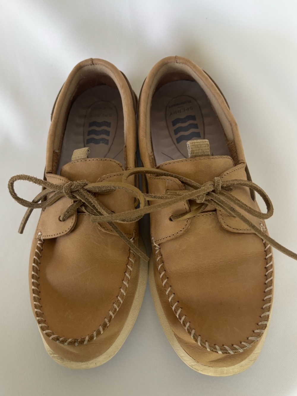 Sperry Women’s Light Brown Leather Moccasin Boat Shoes